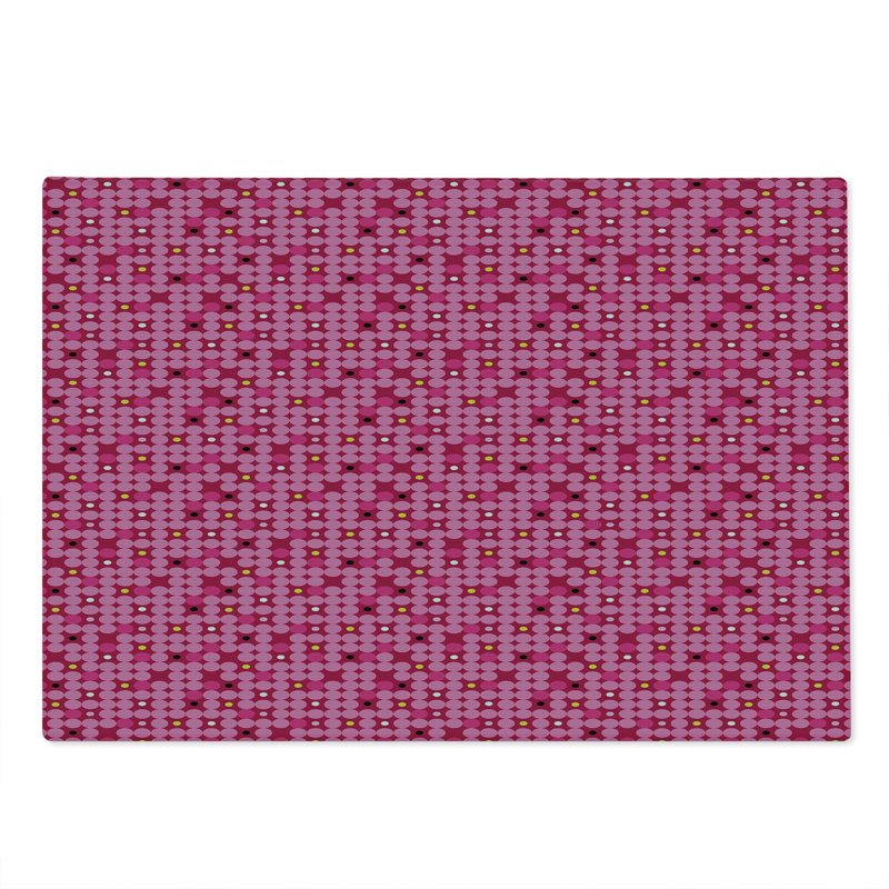 Ambesonne Geometric Cutting Board Large Size Modern Feminine Rounds Raspberry Pink