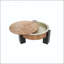 Table basse ronde avec rangement caché et placage de parquet-1385313426