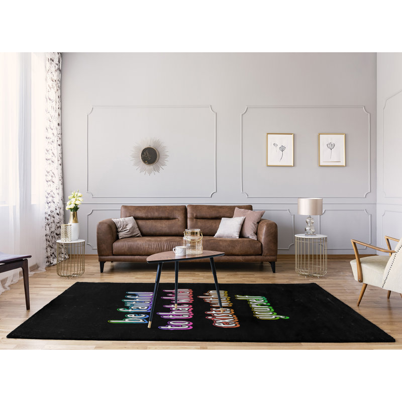 Tapis en poly-chenille style tableau noir, Rectangle 5 pi x 7 pi