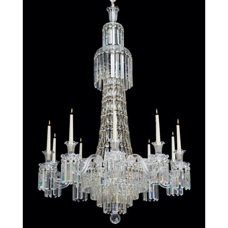 Lustre suspendu cascade de lumière victorienne, H 48 po x l 24 po x P 24 po, Gelé, Chrome