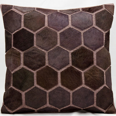 Coussin en cuir naturel et cuir