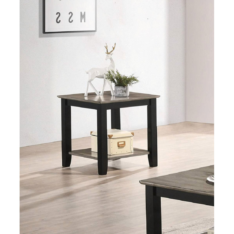Table de bout simple en bois d'hévéa, Noyer
