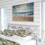 Ensemble de housse de couette blanc et vert Coastal Escape-1427687091