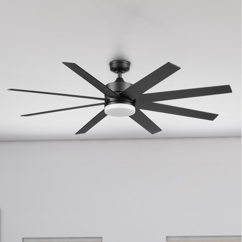 Kildee 62" Outdoor Ceiling Fan with Color Changing Light, Remote Control, Eight Dual Finish Blades
