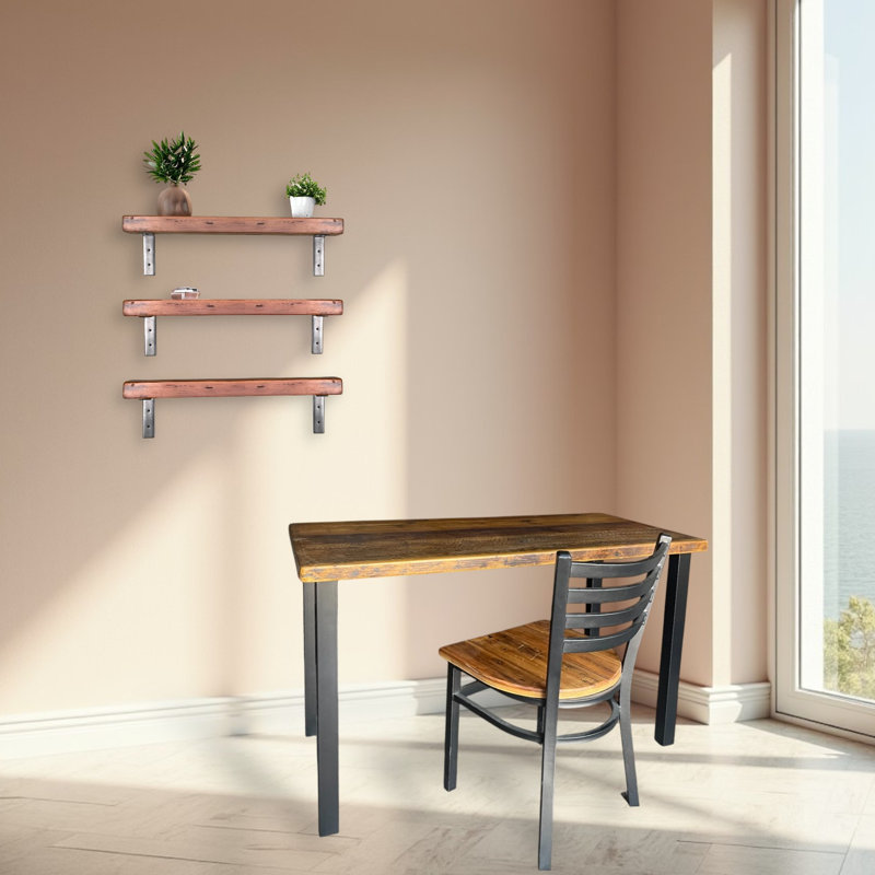 Tablette en bois de pin massif 3 pièces, H 7,25 po x l 36 po x P 6 po