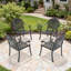 Chaise de patio en fonte d'aluminium 4 pièces avec structure et coussins-1288584444