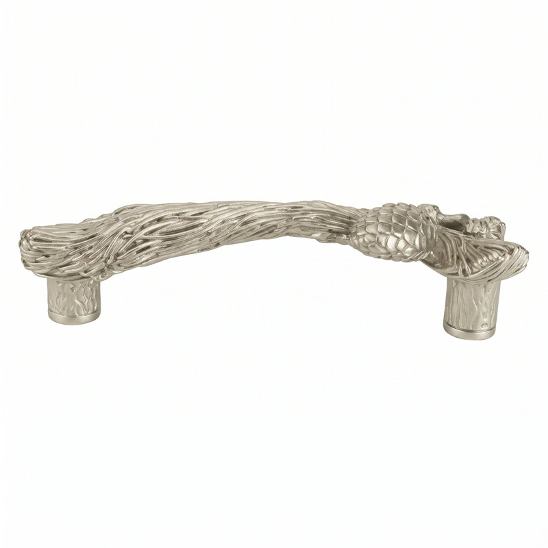 ARTS & CRAFT PINECONE PULL IN FRENCH PLATE, Satin Nickel