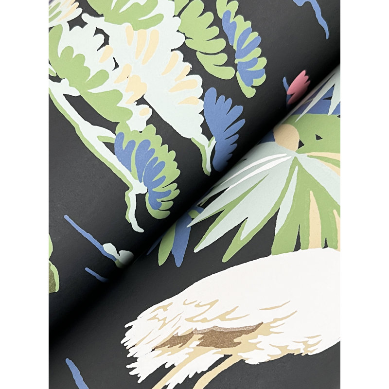 Bridgewater Floral Wallpaper Double Roll by Ronald Redding, Black