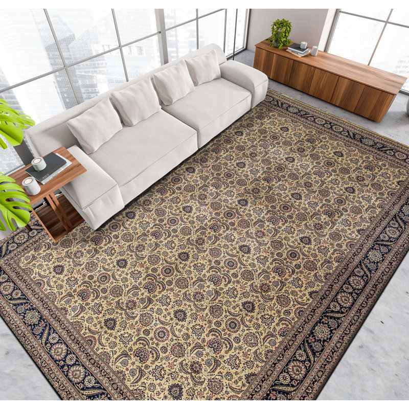 Manchuria Wool Southwestern Area Rug in Beige/Black