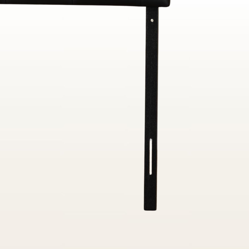 Myshawn Queen Headboard In Black Faux Leather With Crystal Tufting, 23.60'' H X 63'' W X 2.65'' D, Black, Queen