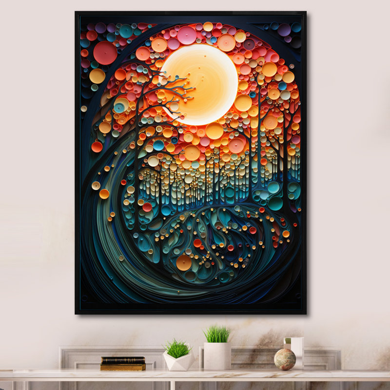 Arbre rigide Sublime arbre symétrique I - décoration murale abstraite FL72665, Noir, H 44 po x l 34 po x P 1,5 po