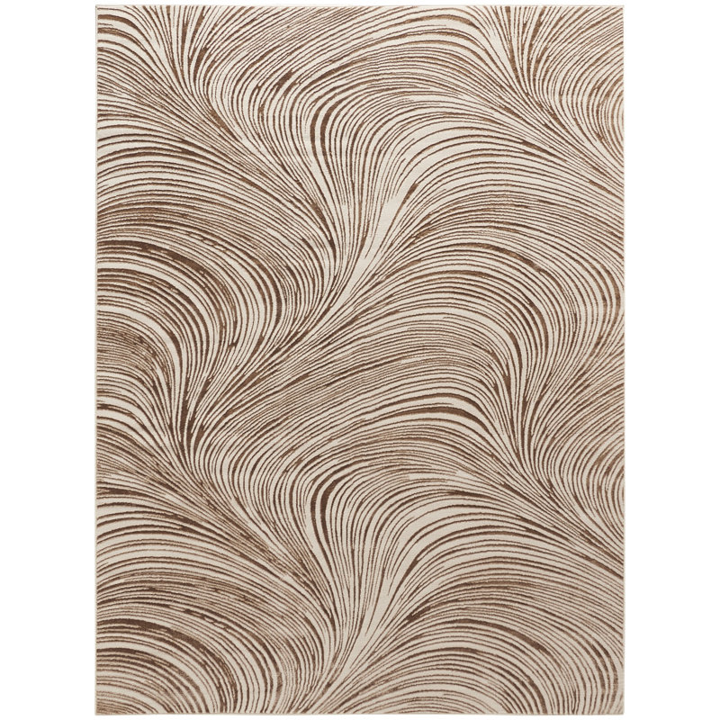 Tapis d'intérieur moderne DKNY Central Park West, Rectangle 7 pi 10 po x 9 pi 10 po, Beige/brun