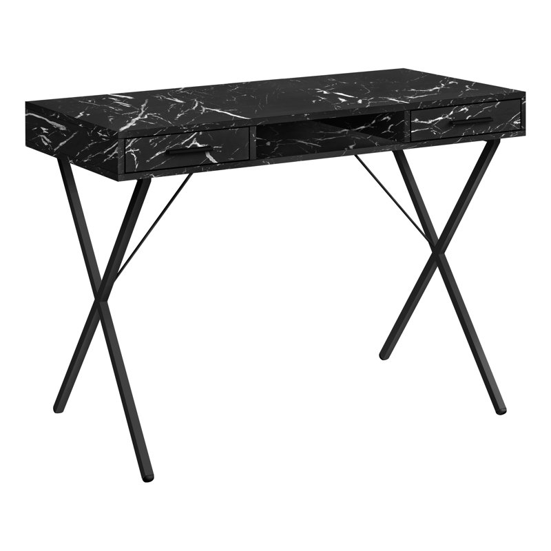 Fetiere Steel Writing Desk, Black/White