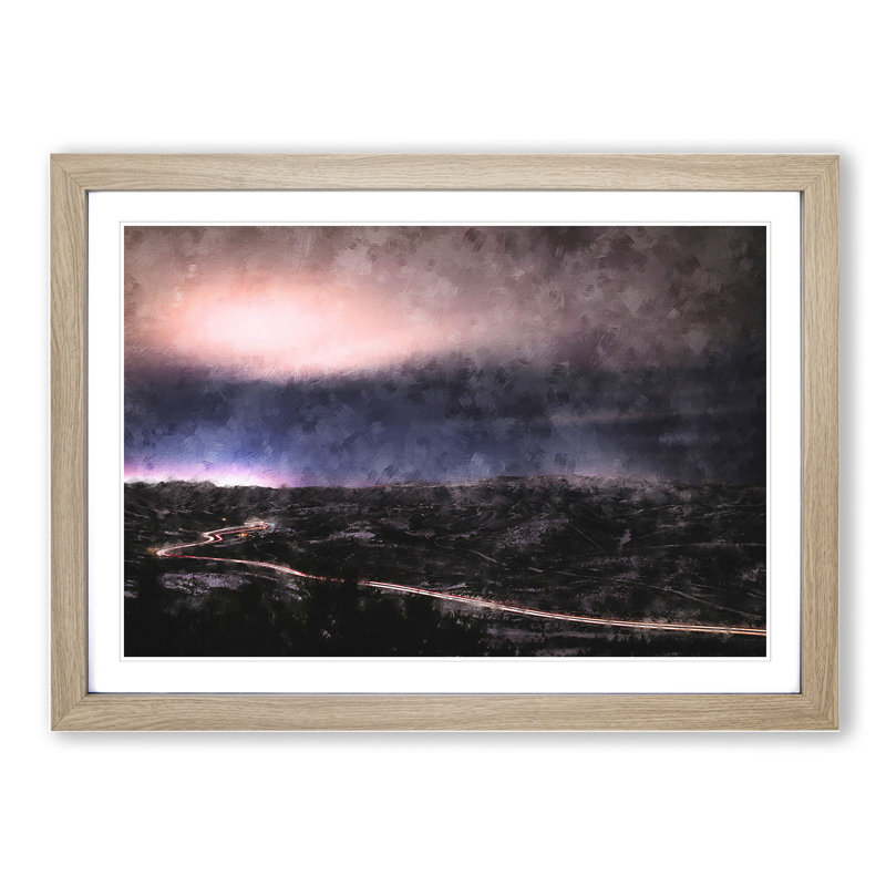Utah at Night - Picture Frame Painting, Oak Framed, 48cm H x 65cm W x 2cm D