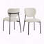 3-Piece Dining Set Upholstered Metal Legs Round Table