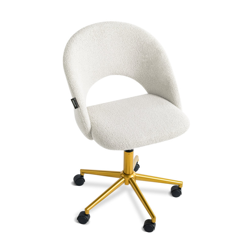 Fluffy Wayfair Office Chair White Ebern Designs Ruri Velvet Office