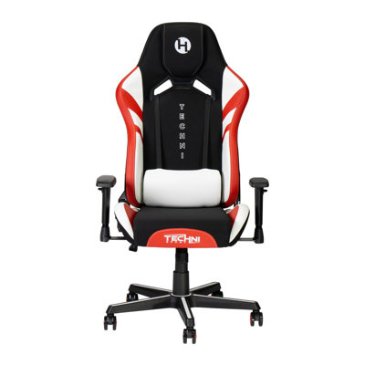 Stain-resistant Fabric Gaming Chair With Adjustable Lumbar Pillow, Headrest And Height-adjustable Armrests