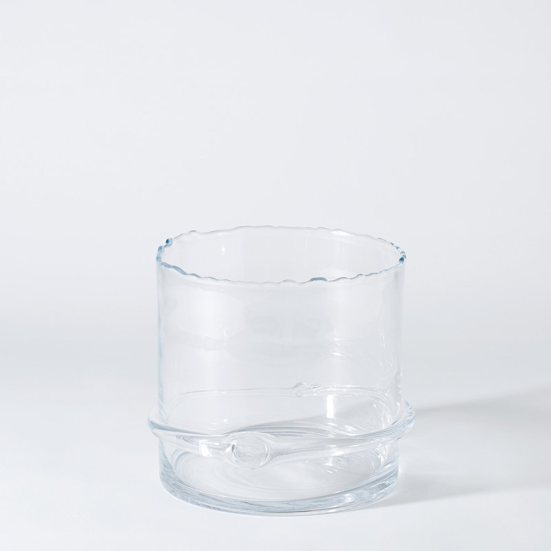 Intaglio Hurricane Candle Holder, Clear