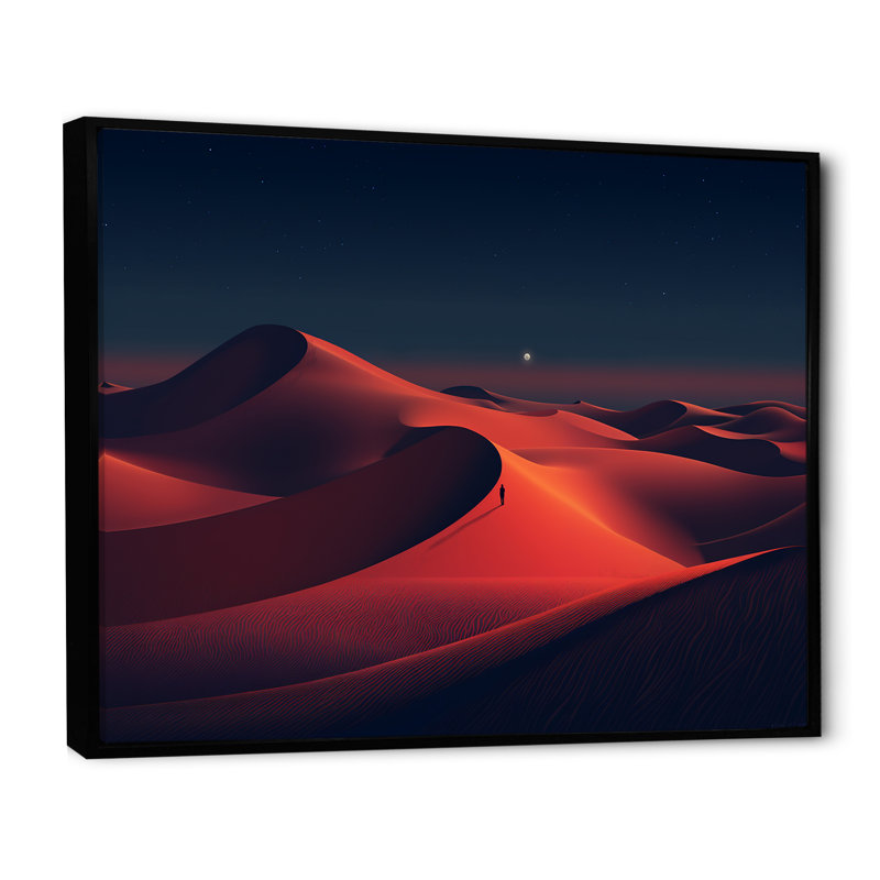 Red Desert Twilight Photo III - Art mural désert, Cadre flottant noir, H 30 po x l 40 po x P 1,5 po
