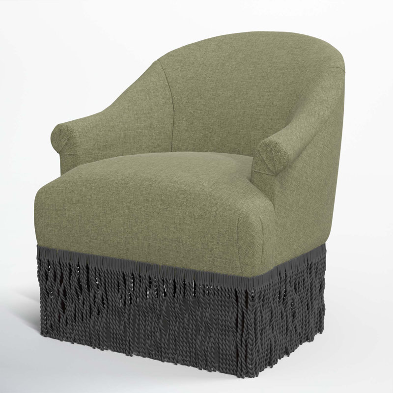 Fauteuil à oreilles Callie, Noir, Lin laurier texturé Zuma