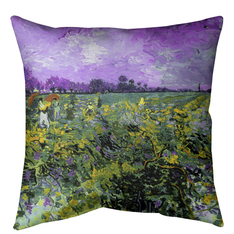 Coussin en vineyard, Mauve, Duvet synthétique, 14 po x 14 po