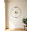 Horloge murale squelette à grande aiguille en bois massif et laiton, de style luxueux et lumineux, idéale pour le salon et la salle à manger.-515101092