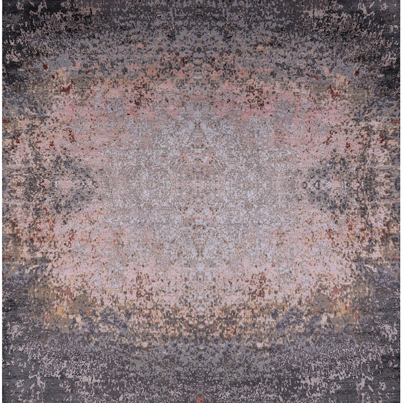 Tapis oriental gris, Carré 3 pis