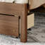 Lit plateforme avec tête de lit de rangement et 2 tiroirs au pied du lit, cadre de lit rembourré à lattes (sans sommier tapissier), taille standard, noyer-946263256