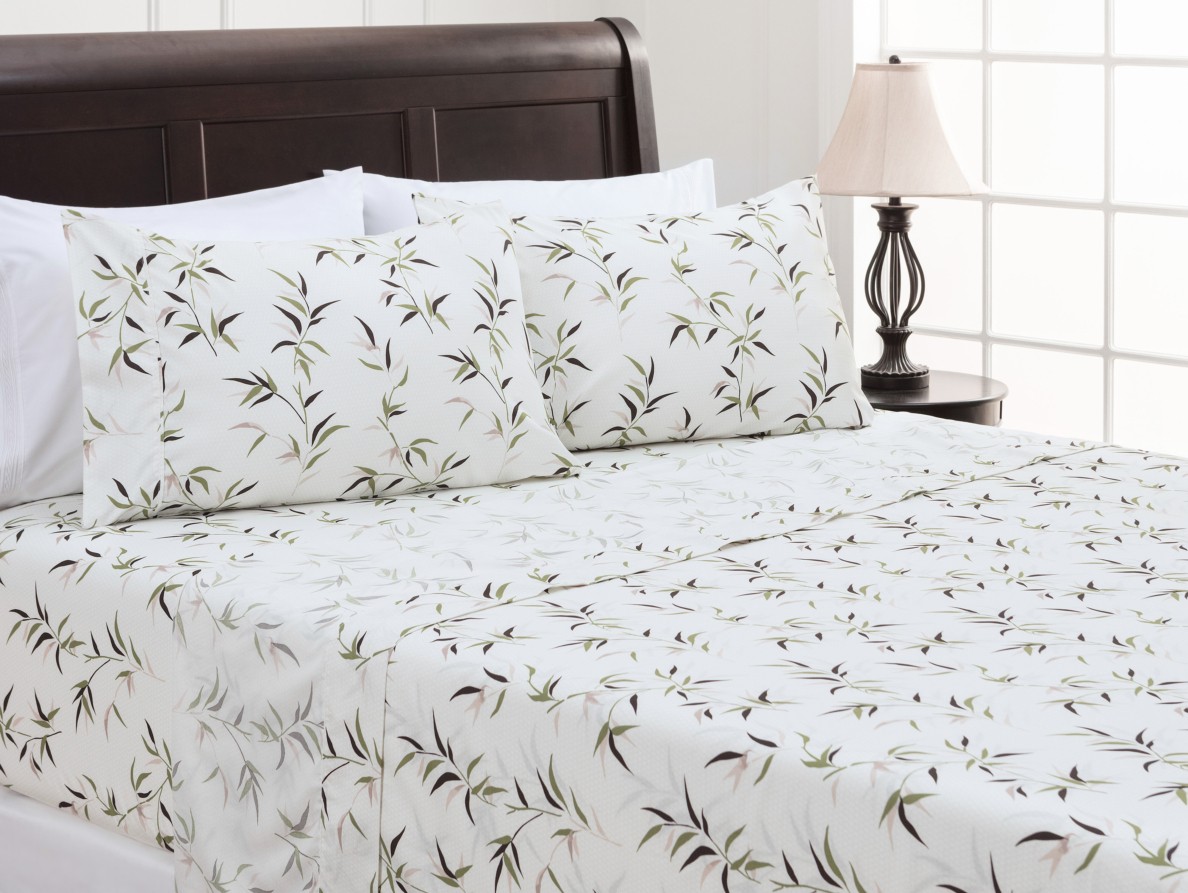 Chanasya Bamboo Sheets Floral Microfiber Percale Sheet Set | Wayfair