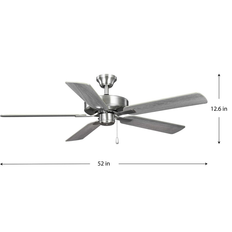 Brushed Nickel 52'' Ceiling Fan with Reversible Blades