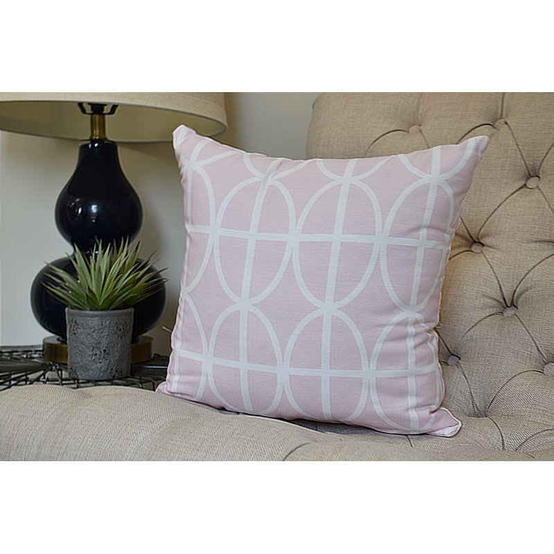 Palm Beach Geometric Reversible Throw Pillow, Pale Pink, 20" x 20"