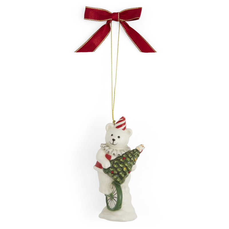 Spode Christmas Tree Carnival Bear Ornament 4"