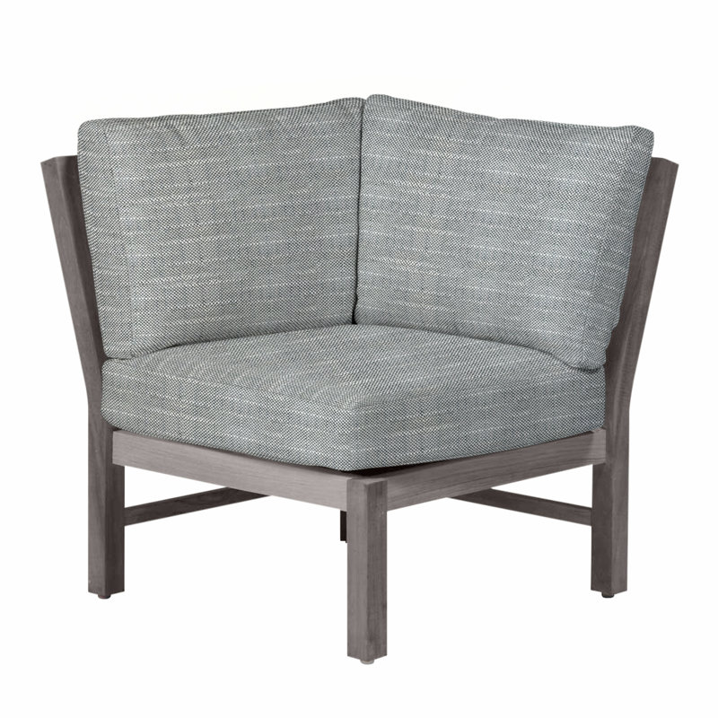 Fauteuil d'angle modulaire Club Teak - Huître, Teck huître, Pas de soudure, Argent Rollo