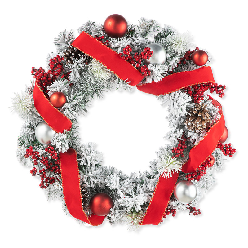 Handcrafted Faux Polyester 24'' Wreath