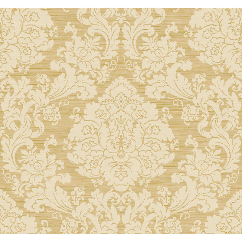 Papier peint à motif de damas métallisé Seabrook Designs Pacey, Doré