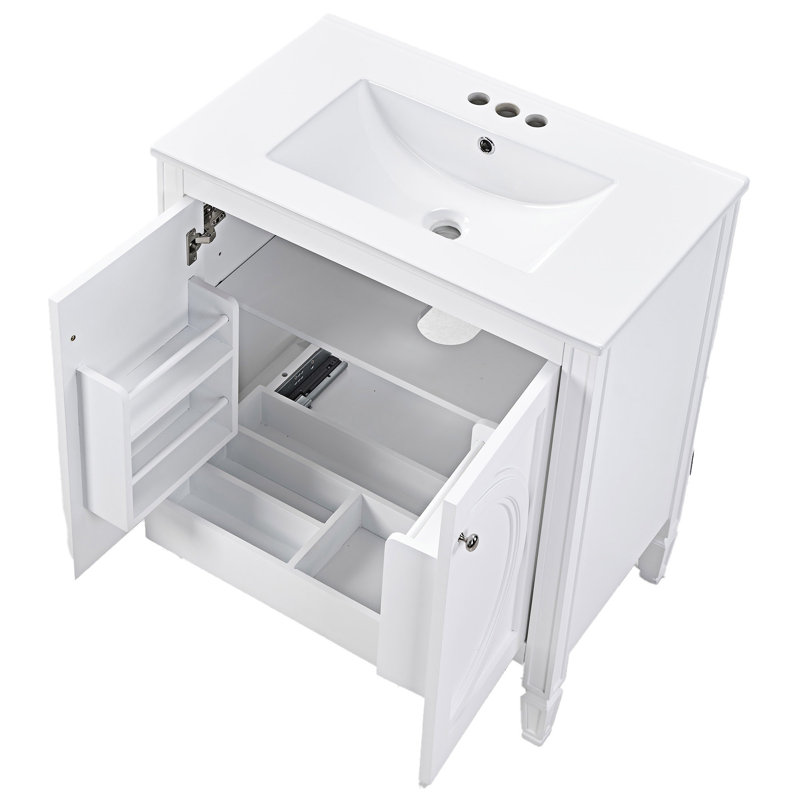 Meuble-lavabo vintage avec lavabo en céramique