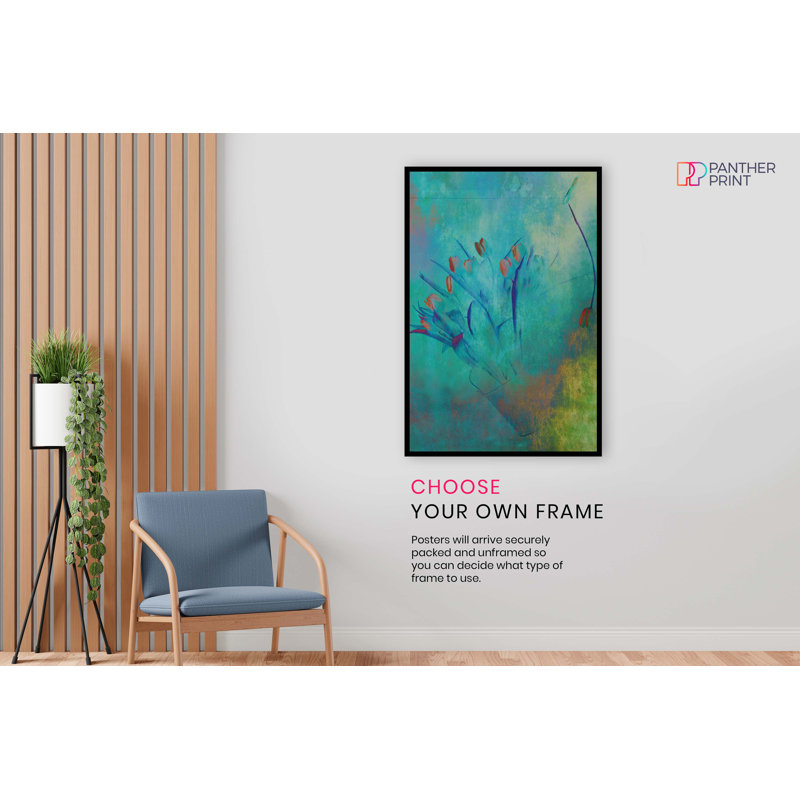 Painterly Red And Blue Tulip In A Vase - No Frame Print, 31cm H x 20cm W