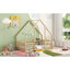 Lit simple en bois en forme de maison avec clôture, garde-corps, naturel-1327427430-1327427431