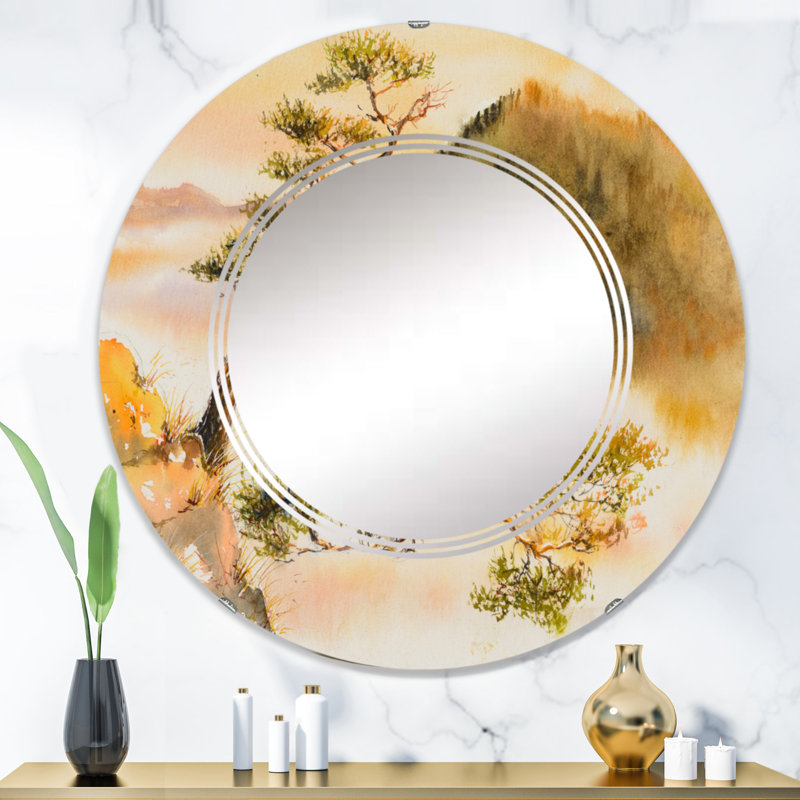 Pin sur un sommet de montagne - miroir mural Cabin & Lodge, 30 po x 20 po