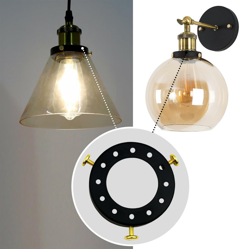 Retro Metal Pendant Light Shade Ring, Rose Gold