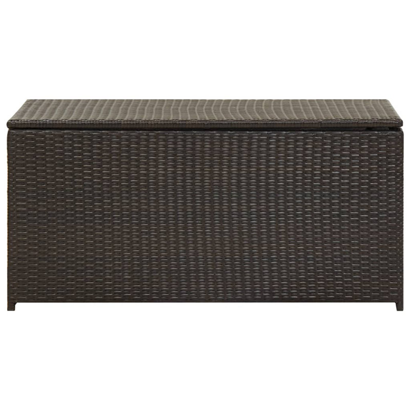 Brown Poly Rattan Outdoor Deck Storage Box