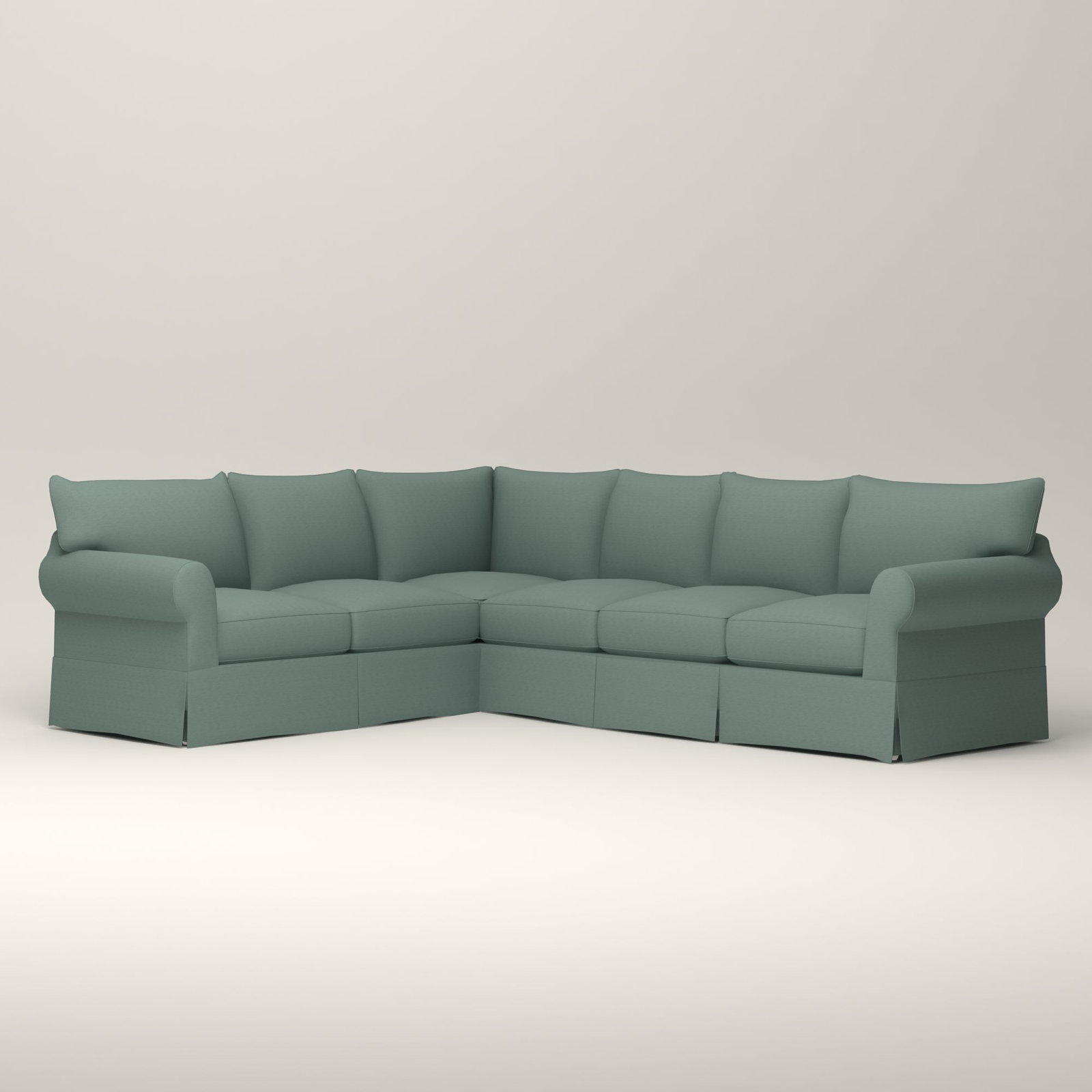 Amari L-Shaped Slipcovered Sectional, Right Hand Facing, Drusky Navy Sustain® Basketweave