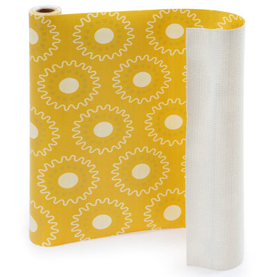 Doublure de tablette, doublures d'armoire antidérapantes non adhésives, doublures de tiroirs, cercle jaune, l 18 po x L 96 po