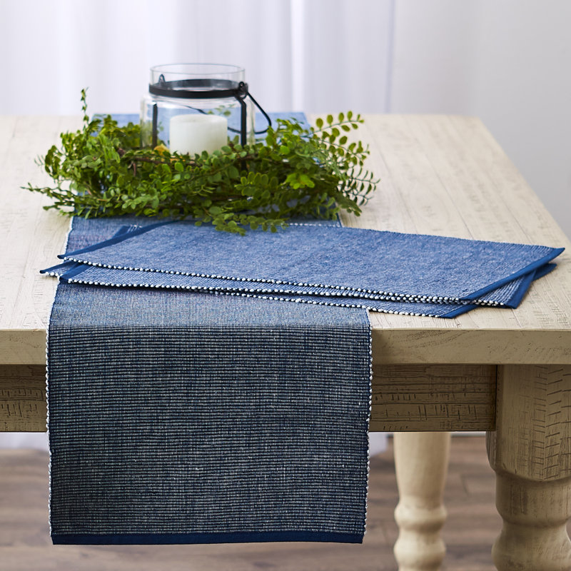 100% Cotton Table Runner, 72" x 13", Navy