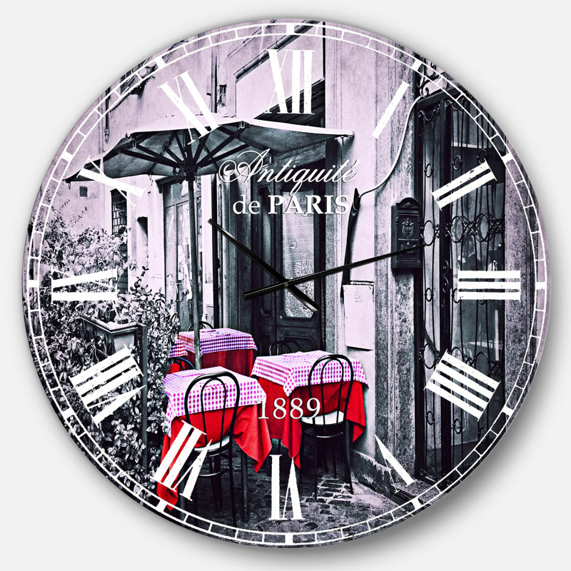 Terrasse de restaurant dans la rue - Horloge murale industrielle, Grand