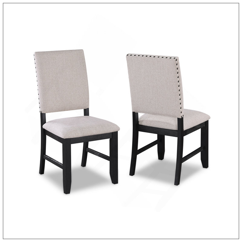 Chaises de salle à manger à finition cloutée 2 pièces Transition