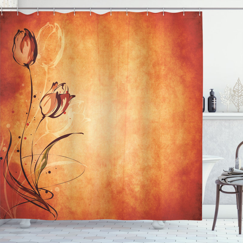 Shower Curtain with Hooks Included, 69" H x 105" W