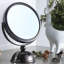 Miroir de maquillage 5,5 po de diamètre chromé, grossissement, finition noire