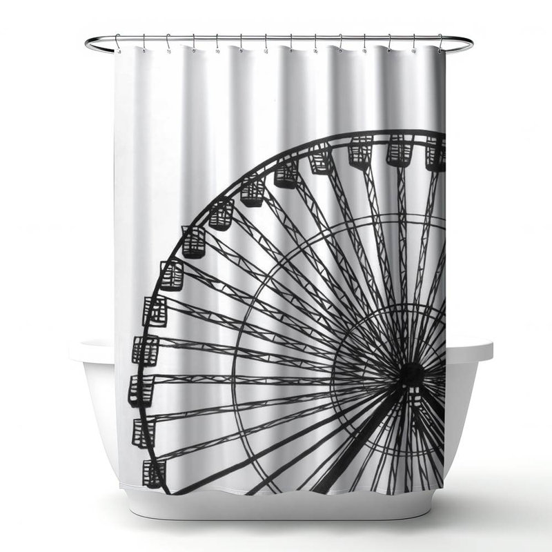 Shower Curtain MI82 – Polyester Shower Curtain, Dye Sublimation Print, 71" W × 74" L