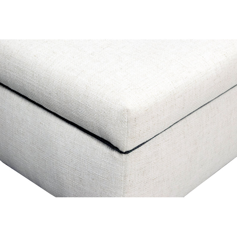Conyers Polyester Blend Upholstered Storage Bench, Magnolia